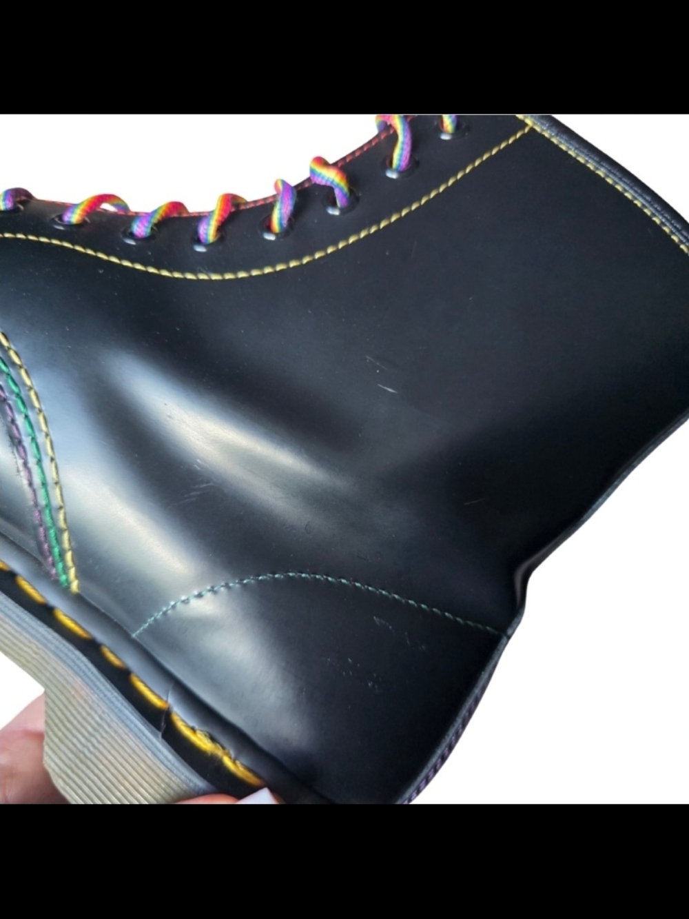 Dr. Martens 1460 Pride Rainbow Stitch Lace Combat Boots Men’s 10 Women’s 11 - Picture 8 of 11
